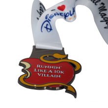 Copper Plated Gold Custom 3D Double Logo Football Sports Award Medal with Sublimation Ribbon Lanyard